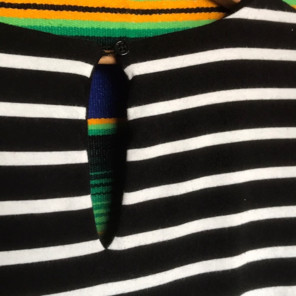 Anthropologie Elevenses Static Stripe Romper Draws - Picture 6 of 7